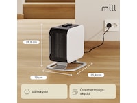 Mill Compact fläktugn 1800W med fot (vit) Fläktar och varmluftsugnar
