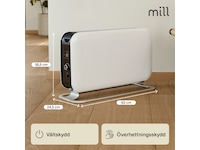 Mill Instant Max golvelement 2200W LED (vit) Fristående element