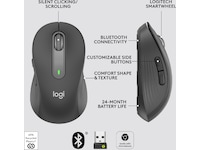 Logitech Signature M650 Large  trådlös mus grafitgrå Mus