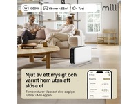Mill Max WiFi golvelement 1500W (vit) Fristående element