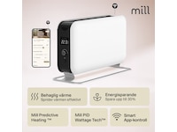 Mill Max WiFi golvelement 1500W (vit) Fristående element