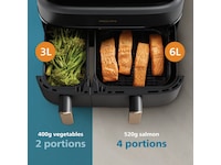Philips dual basket airfryer 9L NA352/00 (grå/koppar) Airfryer