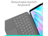 Logitech iPad Air 11" Combo Touch Tangentbordfodral (oxford grey) Tangentbord och pennor