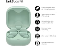 Sony Linkbuds Fit trådlösa öronsnäckor, In-Ear (grön) In-ear hörlurar