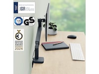 Leitz Ergo Monitorarm Enkel, platsbesparande, 17"-32" skärm Bord och väggfäste
