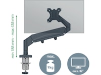 Leitz Ergo Monitorarm Enkel, platsbesparande, 17"-32" skärm Bord och väggfäste