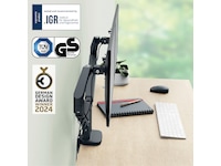 Leitz Ergo Monitorarm Dubbel, platsbesparande, 17"-32" skärmar Bord och väggfäste