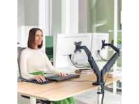 Leitz Ergo Monitorarm Dubbel, platsbesparande, 17"-32" skärmar Bord och väggfäste