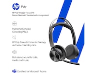 Poly Voyager Focus 2 MS USB-C Headset med laddningsställ Trådlöst headset