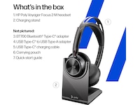 Poly Voyager Focus 2 MS USB-C Headset med laddningsställ Trådlöst headset