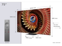 TCL 75" C8K 4K QD-Mini LED Google TV 70 - 79 tums TV