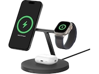 Belkin 3-i-1 Qi2 15W Ladestativ (sort) Trådlös laddare