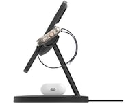 Belkin 3-i-1 Qi2 15W Ladestativ (sort) Trådlös laddare