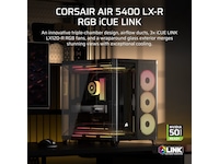 Corsair AIR 5400 LX-R RGB iCUE LINK Triple Chamber Mid Tower (svart) Midi tower