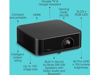 Epson Lifestudio Pop EF-62B 4K bärbar projektor (svart) Projektorer