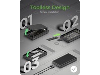 Icy Box 2 bay M.2 PCIe NVMe-kabinett Externa Chassi