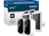 Arlo Essential 3 2K utomhus övervakningskamera 2-pack + solcellspanel Övervakningskamera
