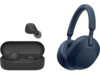 Sony WH-1000XM5 trådlösa hörlurar over-ear (blå) + WF-510 buds Hörlurar