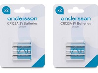 Andersson CR123A litiumbatteri 2x2-pack Batterier för allmänt bruk