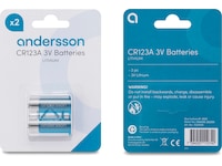 Andersson CR123A litiumbatteri 2x2-pack Batterier för allmänt bruk