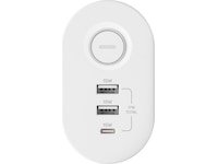 Andersson 6-i-1 grenuttag 3x uttag och USB m/skrivbordsfäste 2pk (vit) Förlängningskabel & förgrening