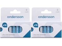 Andersson AAA batterier, 2x16-pack Batterier för allmänt bruk