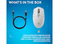 Logitech G305 X SUPERLIGHT Trådlös Spelmus (vit) Gamingmus
