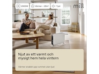 Mill Instant golvelement 2000W Mec (vit) Fristående element