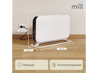 Mill Instant golvelement 2000W Mec (vit) Fristående element