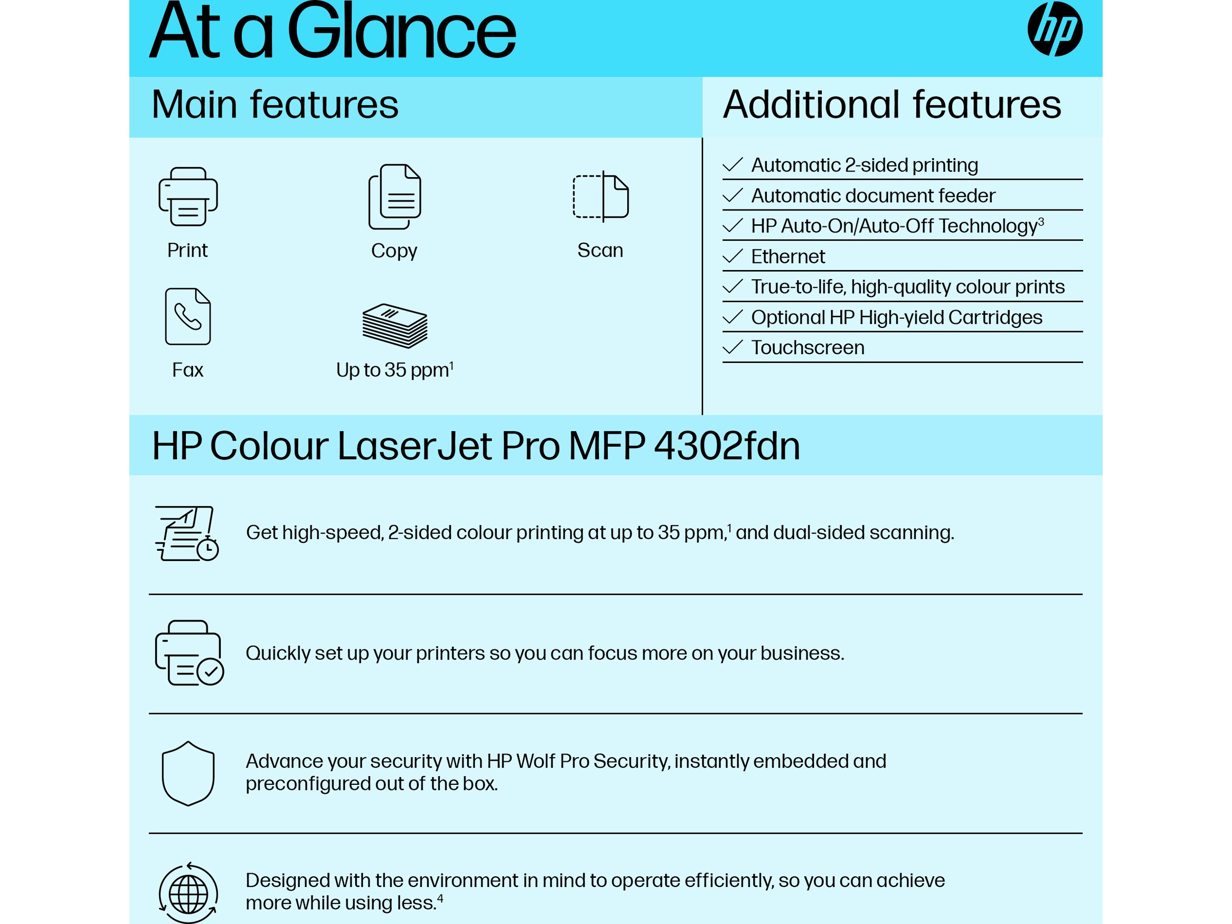 HP Color LaserJet Pro MFP 4302fdn laserskrivare Skrivare