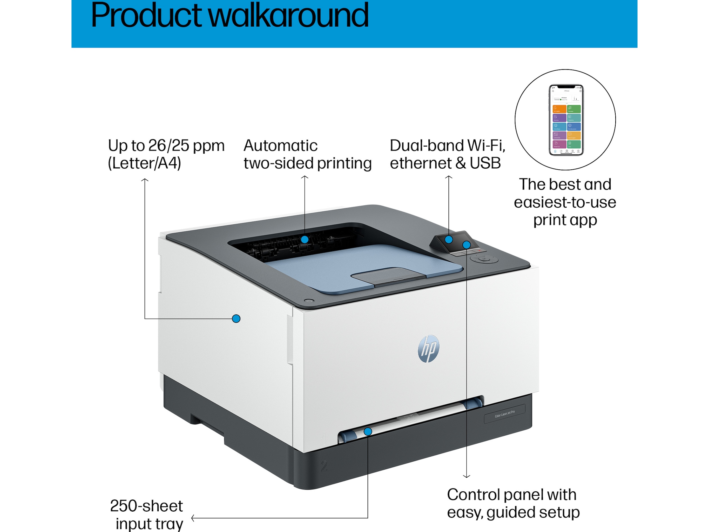 HP LaserJet Pro 3202dw laserskrivare Skrivare