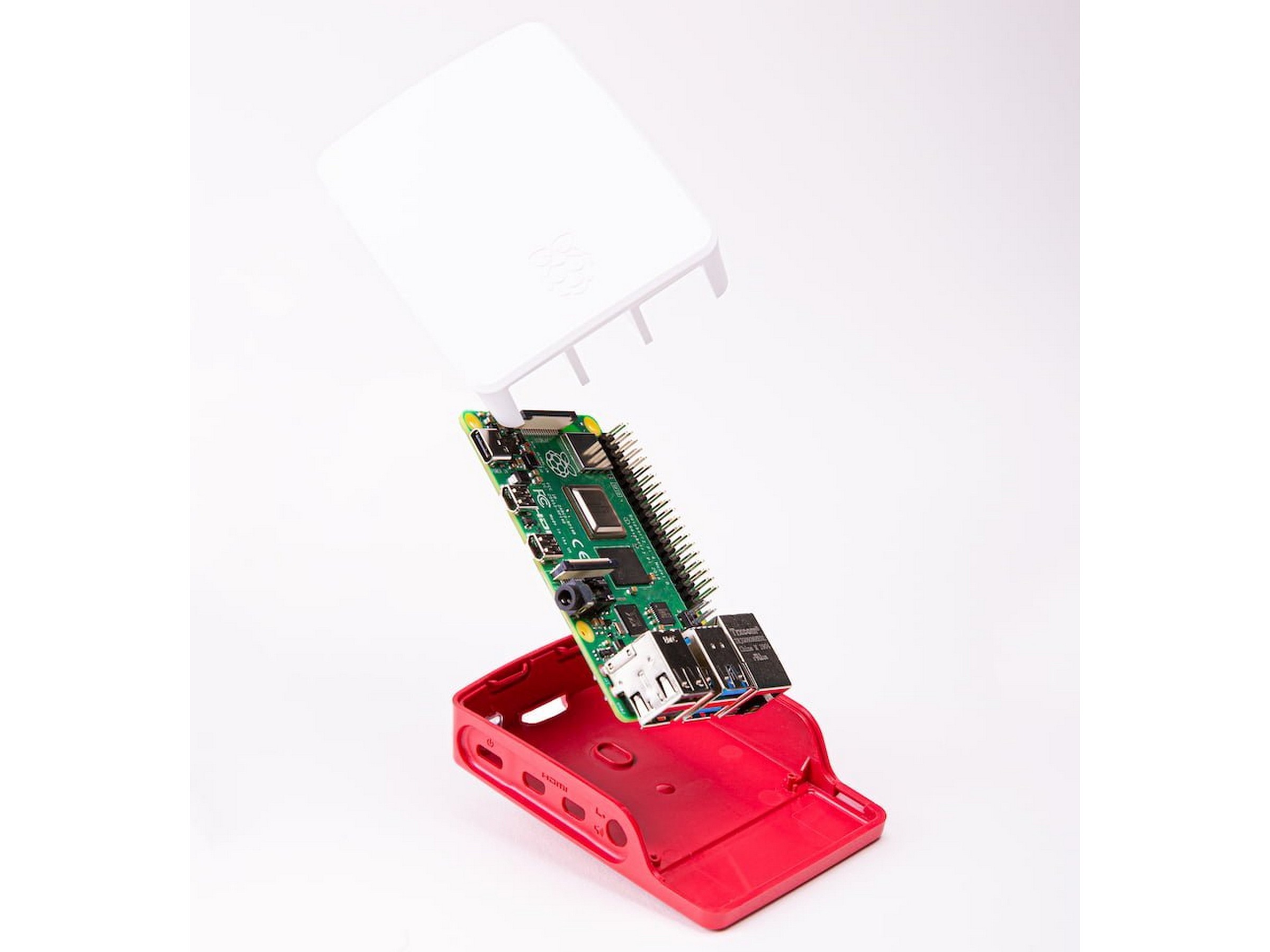Raspberry Pi 4 B officiellt skal (röd/vit) Tillbehör