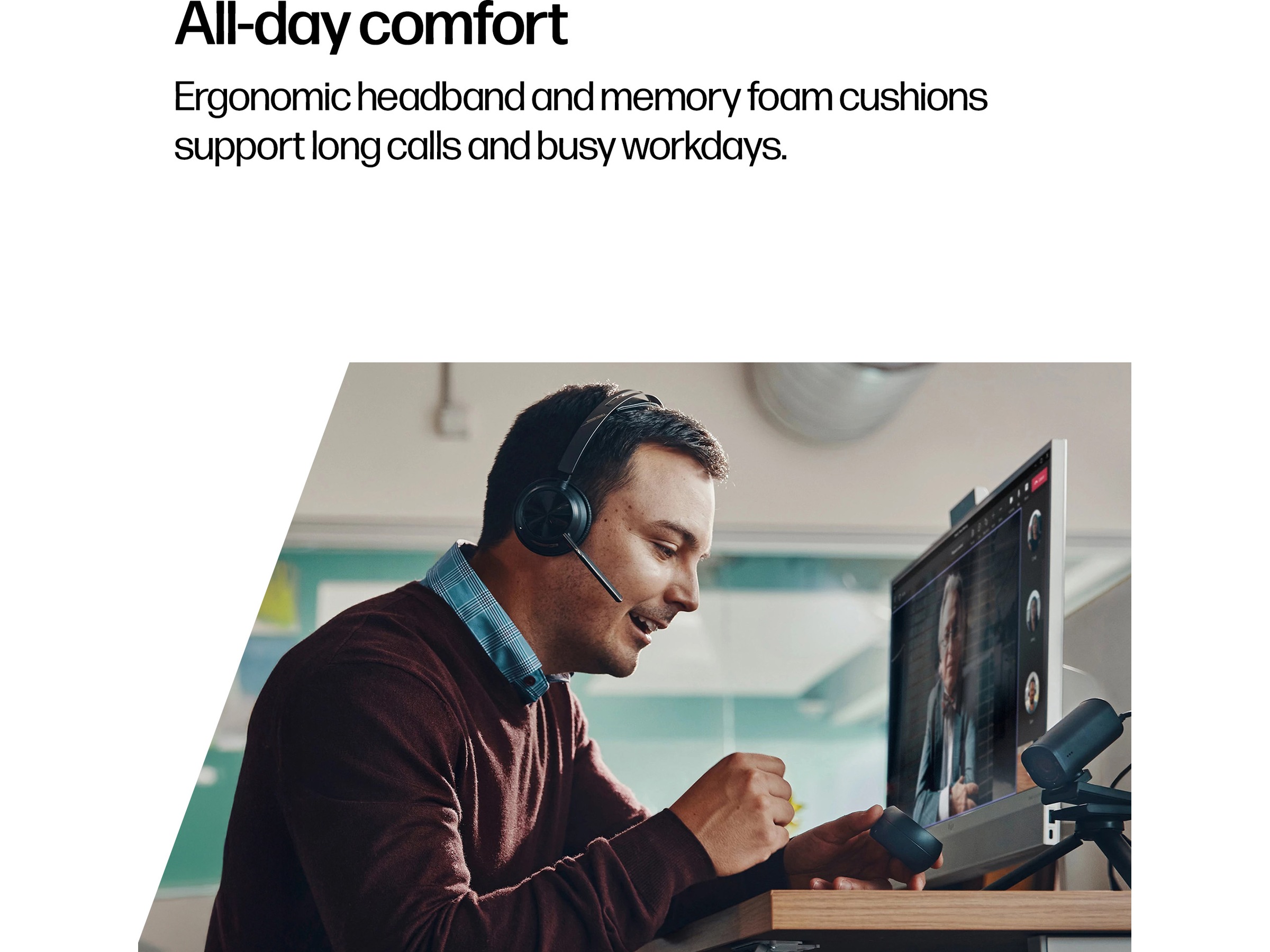 Poly Voyager Focus 2 MS USB-C Headset med laddningsställ Trådlöst headset