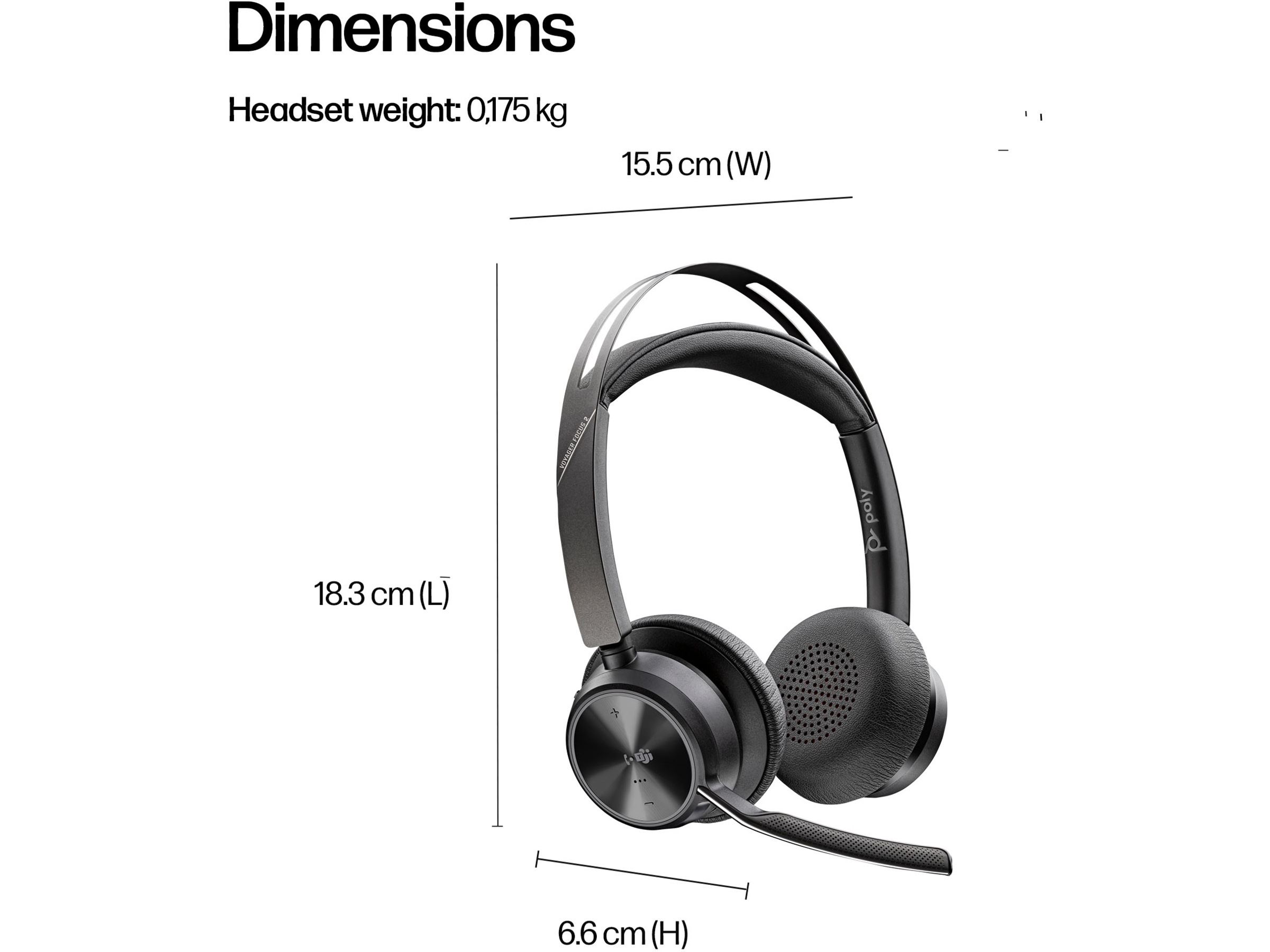 HP Poly Voyager Focus 2 MS USB-C trådlöst headset Trådlöst headset