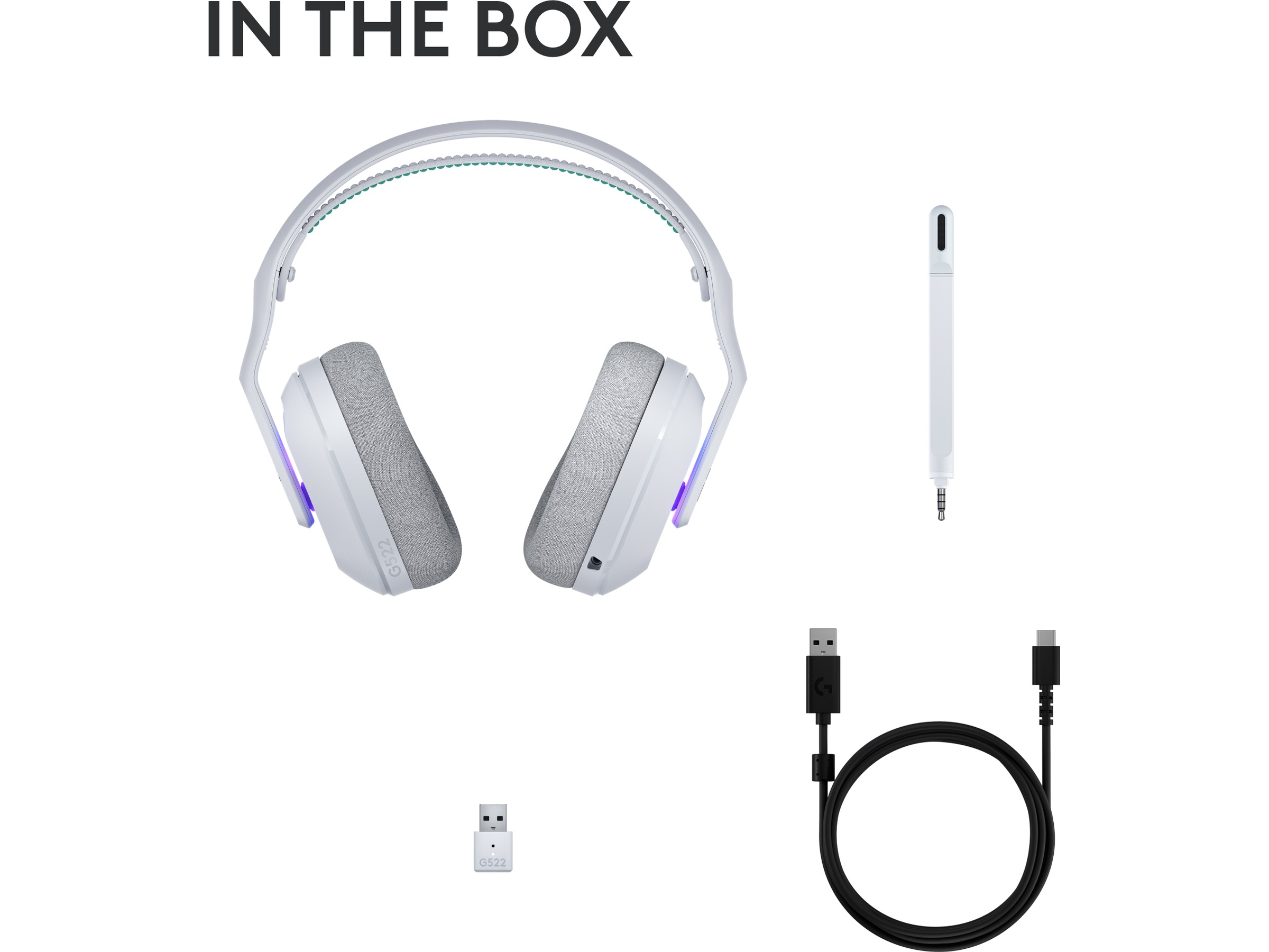 Logitech G522 Lightspeed trådlöst gamingheadset (vit) Gamingheadset