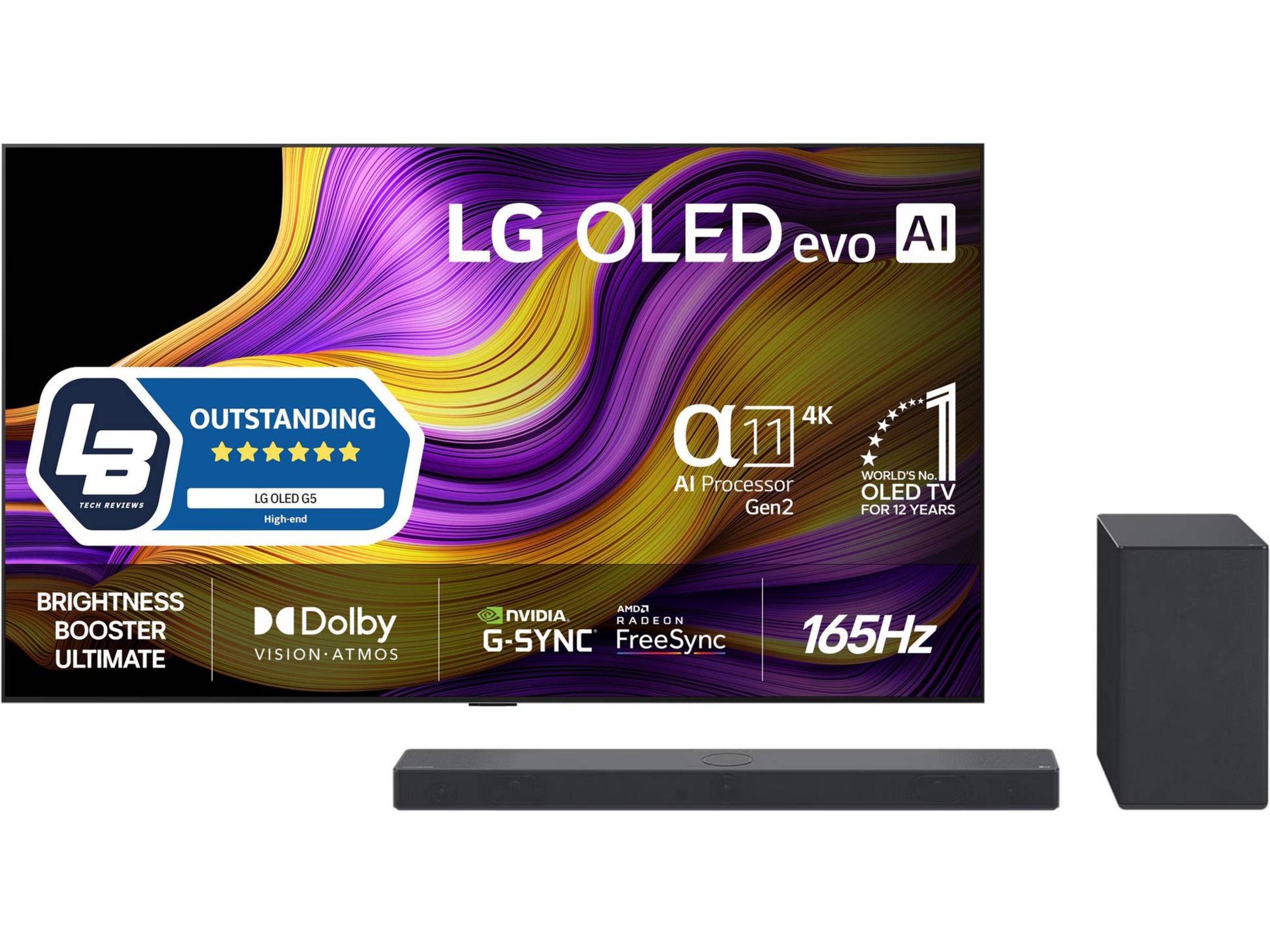 LG 65'' G5 OLED AI 4K OLED65G54 (2025) + soundbar 60 - 69 tums TV