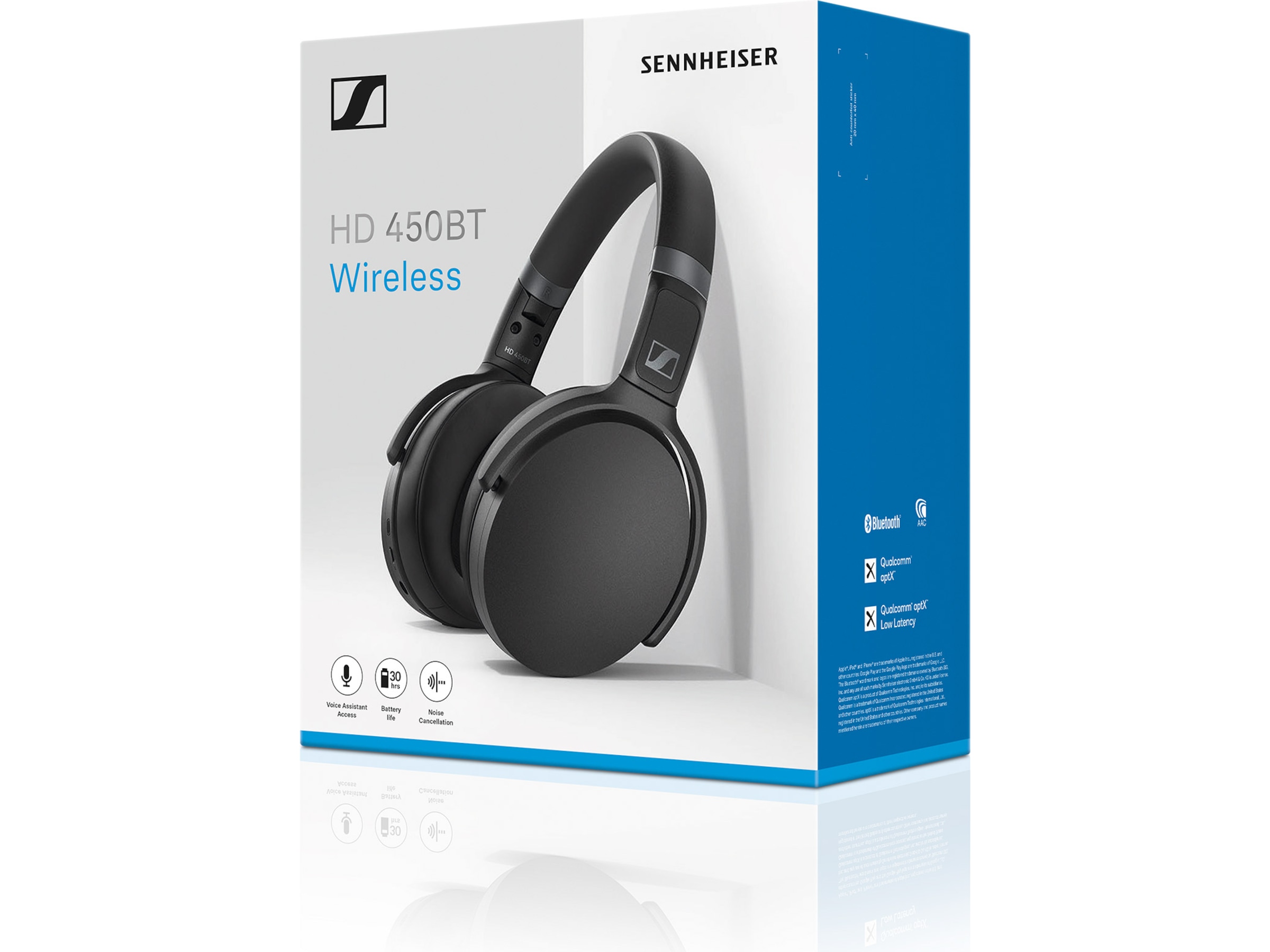 Sennheiser HD 450BT trådlösa hörlurar, On-Ear (svart) Hörlurar
