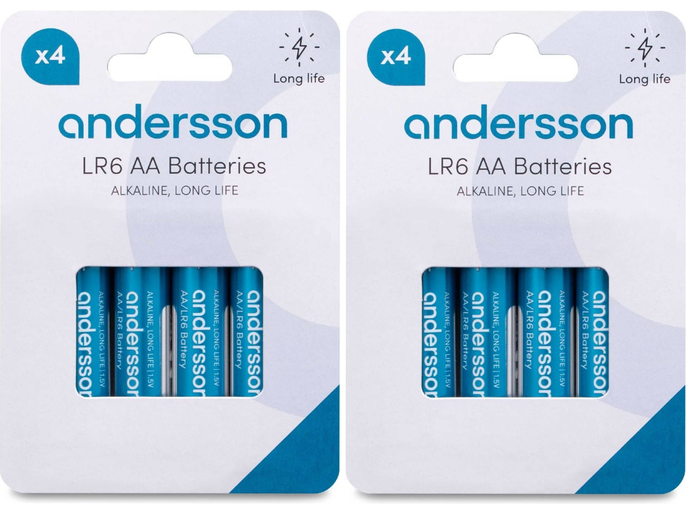 Andersson AA batteri, 2x4-pack Batterier för allmänt bruk