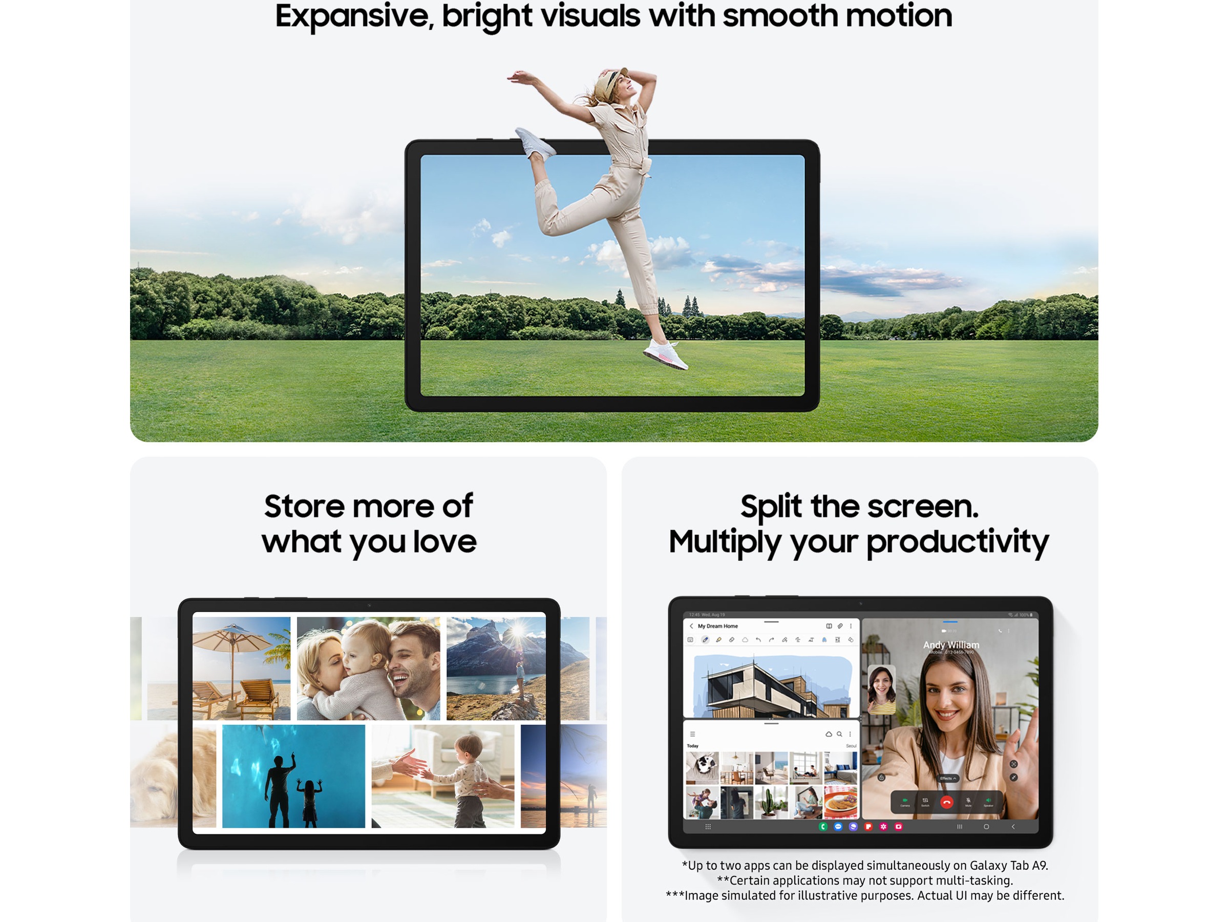 Samsung Galaxy Tab A9 4G (LTE) 64GB (marinblå) -B-Grade Demo övrigt i datorer