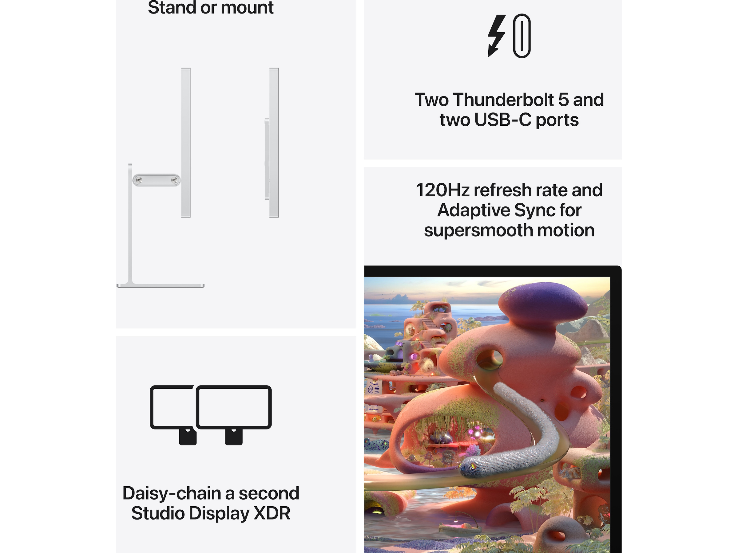 Apple Studio Display XDR (2026) Standard Glass - VESA-fäste (utan stativ) Bildskärmar