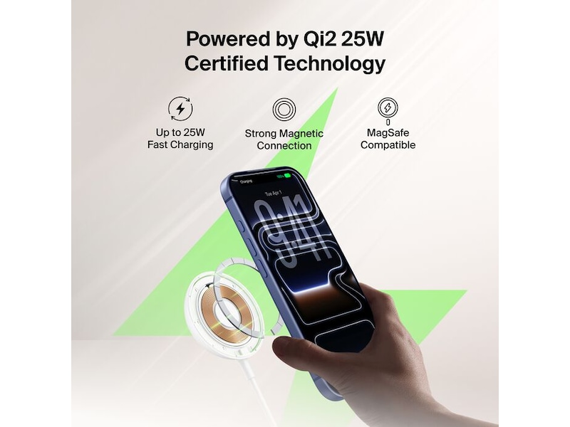 Belkin UltraCharge magnetisk laddplatta 25W Qi2 med stativ Trådlös laddare