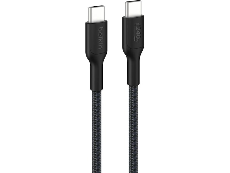 Belkin 240W USB-C flätad kabel 3m (svart) USB-kablar