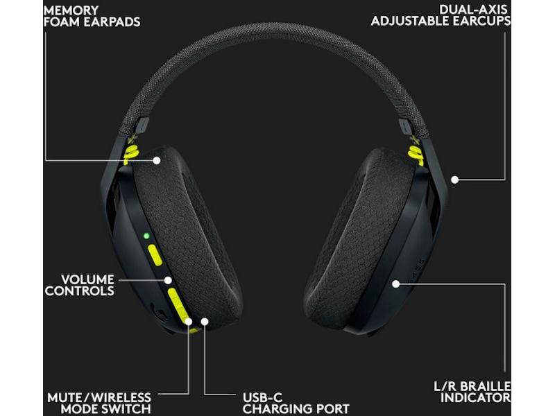 Logitech G435 LIGHTSPEED Trådlöst Gaming Headset (svart) Gamingheadset