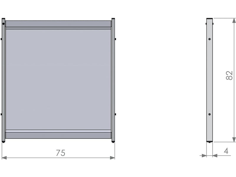 Nobo bordskärm modul Premium Plus - 75x82cm Tillbehör till arbetsstationer och kontorsbås