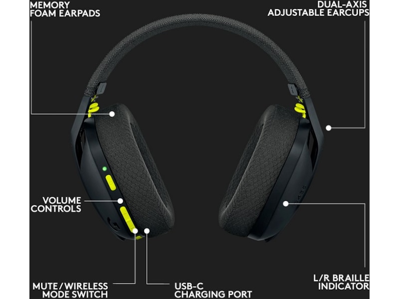 Logitech G435 LIGHTSPEED Trådlöst Gaming Headset (svart) Gamingheadset
