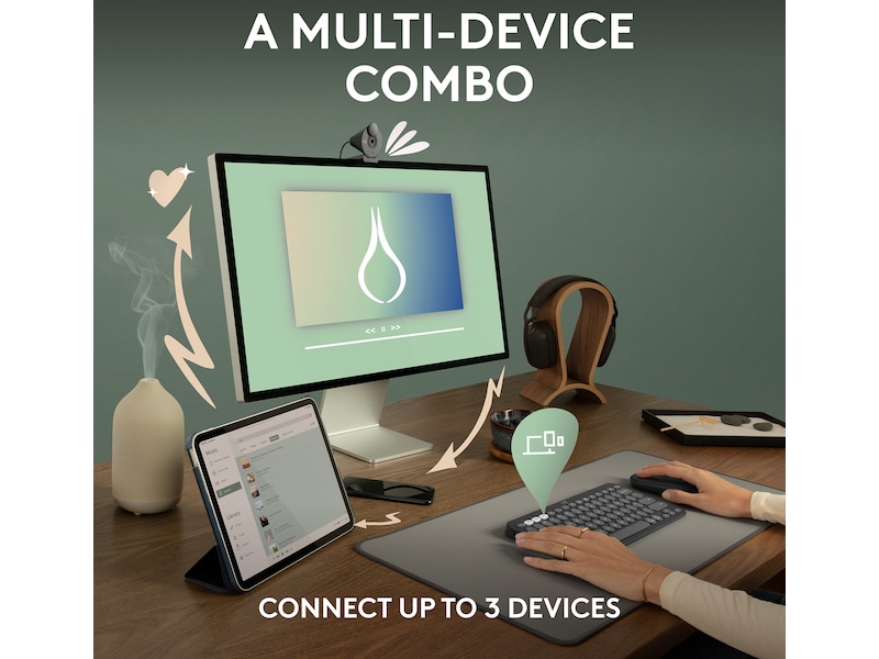 Pebble 2 Combo (svart) Mus & tangentbord -combo-paket