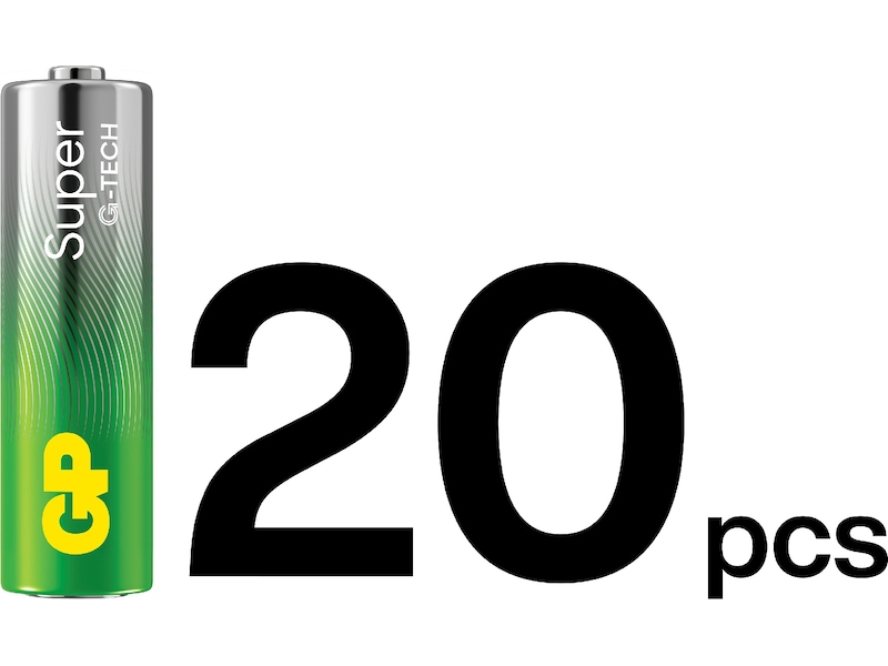 GP Super Alkaline AA/LR6 batteri, 20-pk Batterier för allmänt bruk