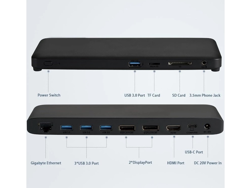 Andersson USB-D3000 USB-C 4K dockningsstation (svart) Dockningsstation och USB-hub