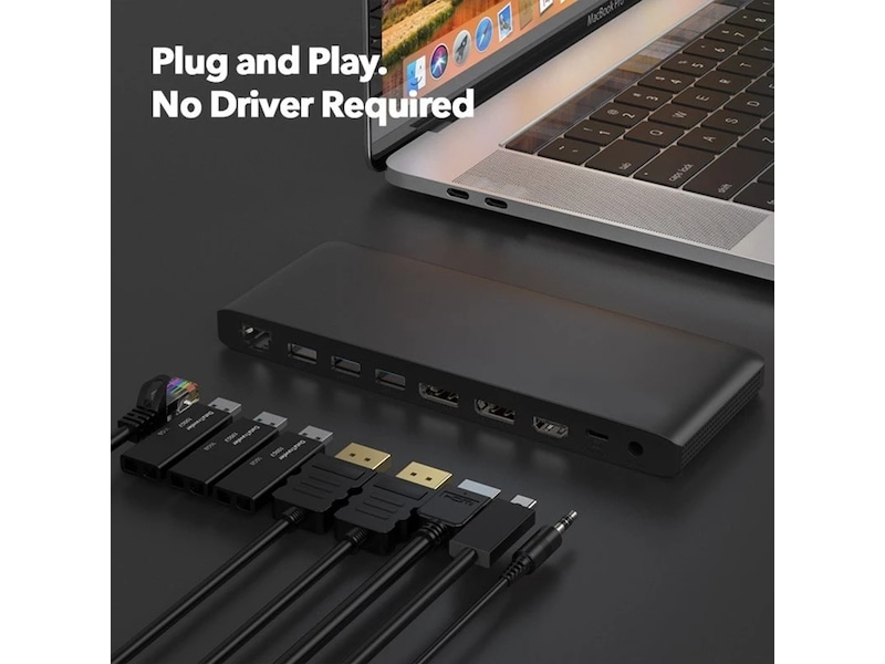 Andersson USB-D3000 USB-C 4K dockningsstation (svart) Dockningsstation och USB-hub