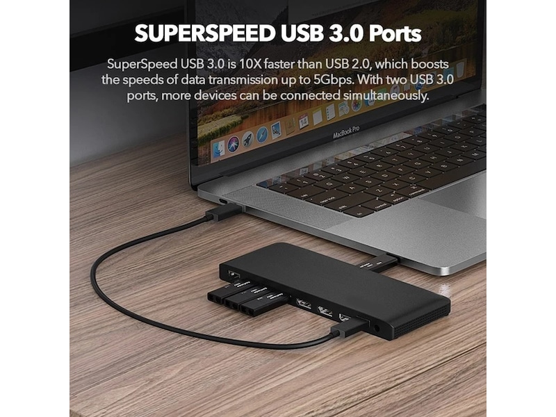 Andersson USB-D3000 USB-C 4K dockningsstation (svart) Dockningsstation och USB-hub